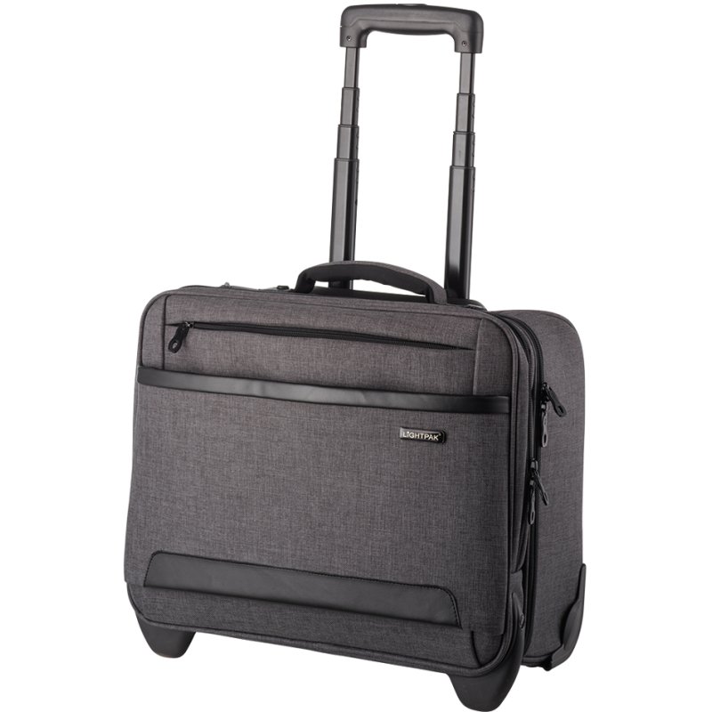 LiGHTPAK Business laptoptrolley ARKON, polyester, grijs, 42,5×21×37 cm